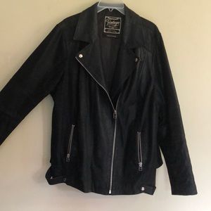 New Look Weathered Real Leather Moto Jacket